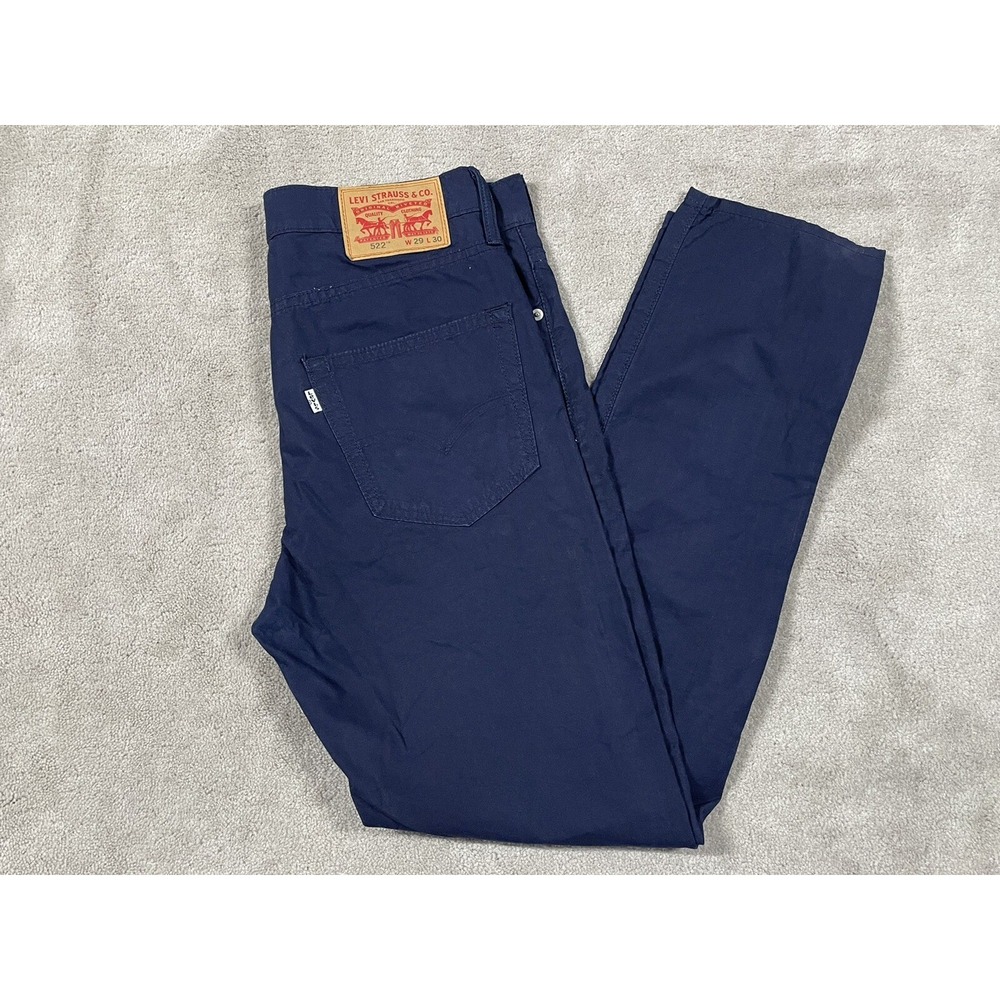Levi's 522 Pants Mens 29x30 Blue Slim Taper Leg Chino White Tab 100% Cotton